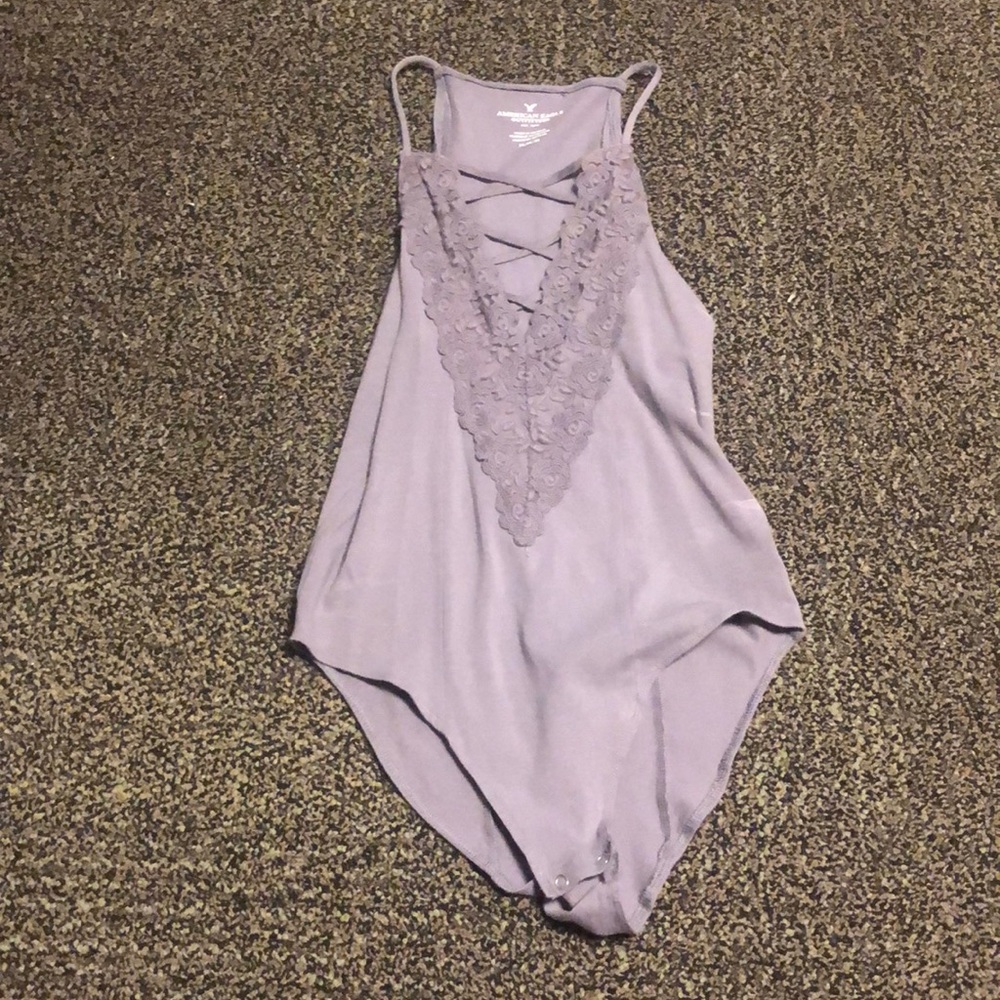Purple lace bodysuit